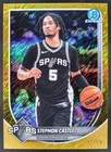 2025-26 Bowman Stephon Castle Chrome Gold Shimmer Refractor /50 Spurs MS2
