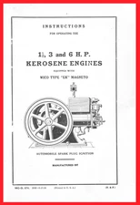 IHC 1-1/2 3 6 HP IH Stationary Engine International Owner's Manual Wico EK Mag