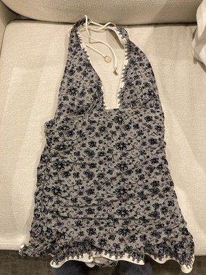 Juicy Couture Women s Black/White Juicy Couture Halter Swim Dress- Medium