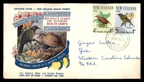 Mayfairstamps New Zealand FDC 1966 Birds Combo Health Stamps First Day Cover aaw