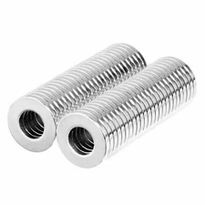 1/2 x 1/4 x 1/16 Inch Thin Neodymium Rare Earth Ring Magnets N42 (50 Pack)