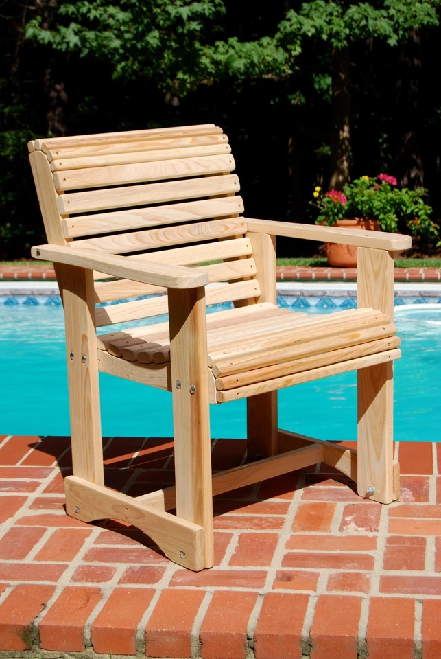 Banco de jardim externo banco de madeira cipreste inacabado feito nos EUA escolha um tamanho - Imagem 4 de 4