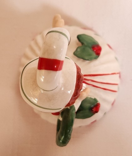 Vintage Rare Lefton Candycane Kids Ceramic Bell Girl With Wreath 90401 Christmas - Picture 6 of 8