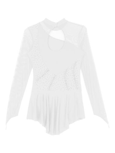 Lyrical Women's Ice Skating Dress Long Sleeve Figure Skating Leotard Dance Dress - Picture 49 of 127