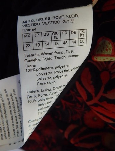 Marina Sport By marina rinaldi Size Au18 Us14 Black And Red Floral Chiffon Long - Picture 12 of 12