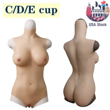 US Stock Silicone Breast Forms Triangle Siamese Fake Boobs Crossdresser Cosplay