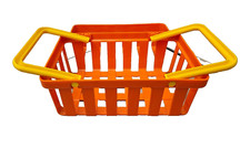 Fisher Price Basket Fun w Food Orange Shopping w/ Yellow Handles 2105 Vtg 1989