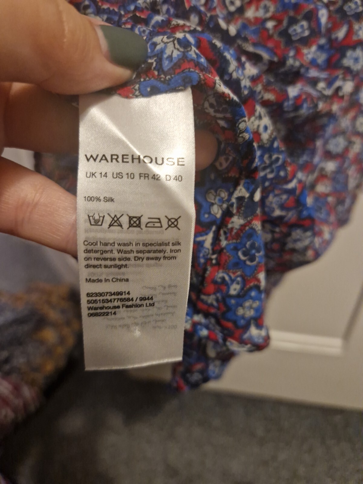 warehouse Silk Floral blouse 14 eBay