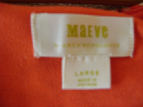 Abito MAEVE di ANTHROPOLOGIE taglia LG arancione con margherite lunghezza midi senza maniche - Foto 5 di 6