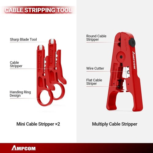 AMPCOM Professional Portable Network Tool Set 12 in 1 Ethernet LAN Maintenance - Bild 5 von 9