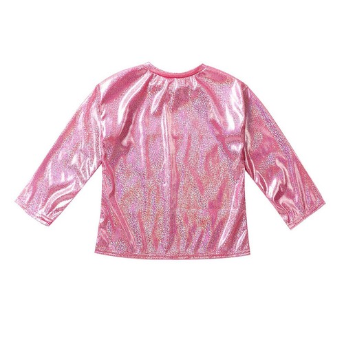 Kids Girls Boys Shiny Metallic T-shirt Sparkly Jazz Dance Top Performance Blouse - Picture 38 of 126