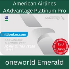 AA Platinum Pro oneworld Emerald Fast Track Upgrade, 120-Day Validity No Flights