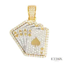 Dazzling 4 Aces Luxurious Moissanite Diamond Pendant