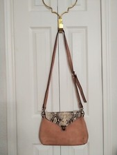 Massimo Dutti Leather Snake Print Crossbody / Shoulder