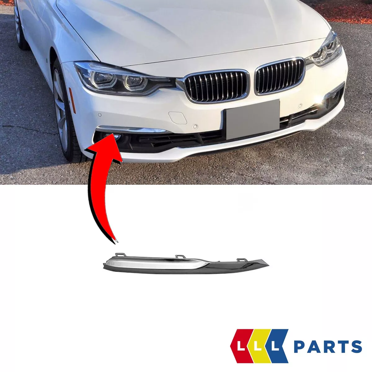 GITTER GRILL STOßSTANGE VORNE LINKS FÜR BMW 3ER F30-F31 2015-2018 OFFEN  M/NEBEL - Autoparts-RdC