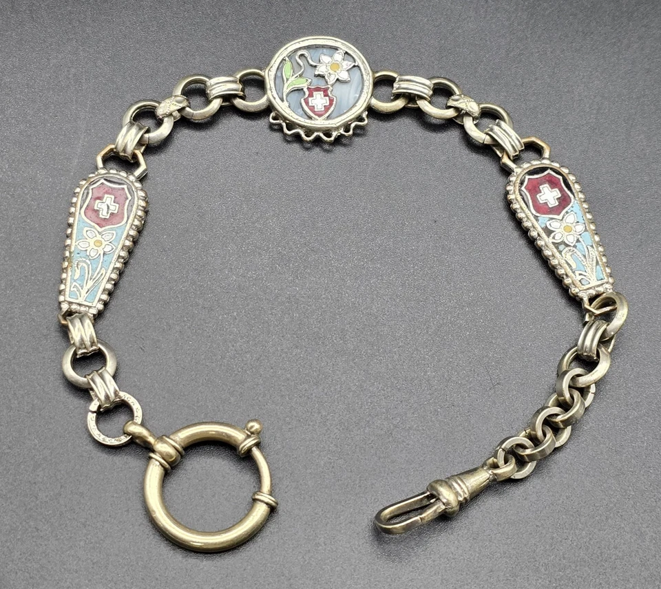 Antigua cadena de reloj de bolsillo victoriano de Jakob Bengel/Alemania alrededor de 1900 Foto 2 de 4