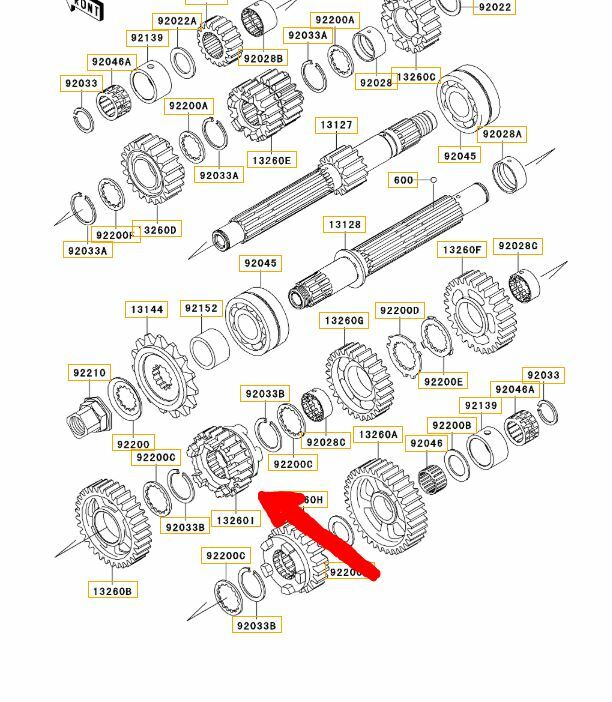 Kawasaki Zx9r Ninja 2000-2003 Gear Output Top 23t NOS 132601977