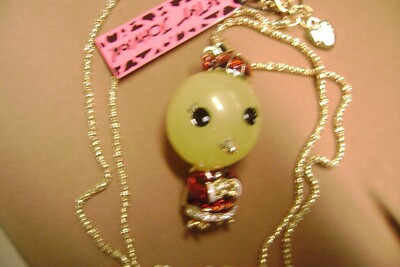 NWT- BETSEY JOHNSON CUTE YELLOW CRYSTAL CHICKEN  PENDANT NECKLACE -USA SELLER