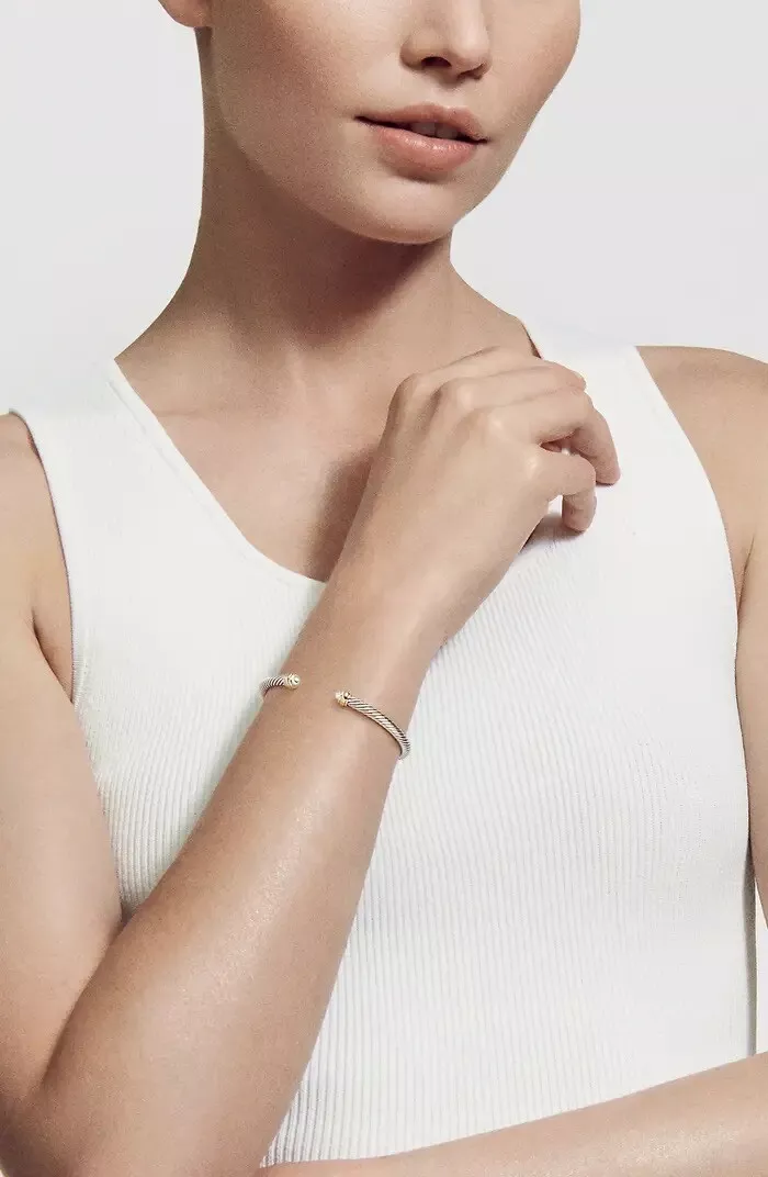 NEW David Yurman Cable Classics Bracelet with 18K Gold 4mm