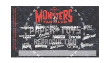 UNIVERSAL MONSTERS FAN CLUB MEMBERSHIP CARD