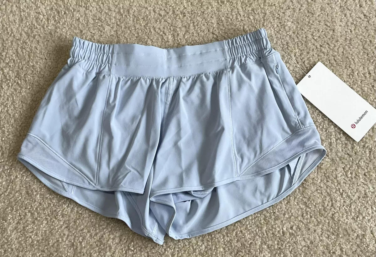 Lululemon Hotty Hot Low-Rise Lined Short 2.5”, Blue Linen, NWT, Size 8