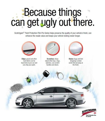 Paint Protection Film Clear Bra 3M Scotchgard Pro Series 12" x 180" Sheet - Picture 7 of 8