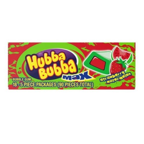 HUBBA BUBBA Max Strawberry Watermelon Bubble Gum, 5 Piece Bubblegum (Pack of 18) - Picture 8 of 23