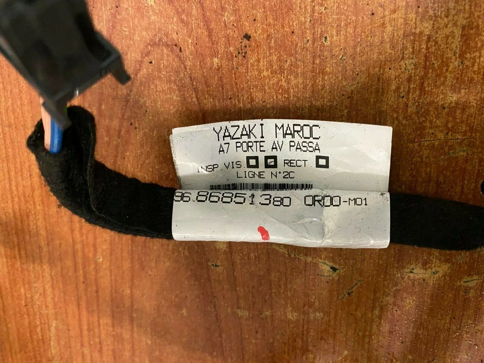 PEUGEOT 207 2008 5 PUERTAS LADO PASAJERO PUERTA DELANTERA CABLEADO TELAR 9686851380 Foto 2 de 4