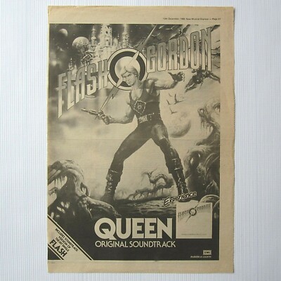 Queen - Flash Gordon - UK 1980 Album Music Magazine Advert Cutting Promo Poster