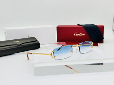 Cartier Sunglasses Piccadilly Gold Ref. CT0092O With Blue