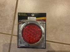 Grand General 78243 Red LED Light 4" Round Stainless Steel Chrome
