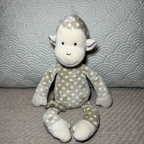 NWOT Little Jellycat London Monty Monkey 11” Sitting Plush Tan Polka Dot Floppy