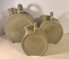 THREE Cleveland Ohio Stiles Patent Recherche Ware Horseshoe Jugs ca 1892-1900