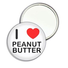 Peanut Butter I Love Heart Round Mirror Pocket Compact (55mm or 77mm)