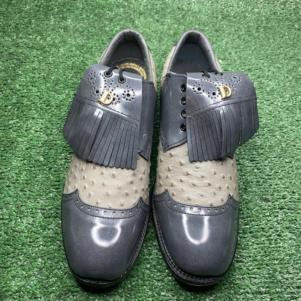 NUEVOS - ZAPATOS DE GOLF CLÁSICOS DEXTER VINTAGE - ESTAMPADO AVESTRUZ - PARA HOMBRE TALLA 10,5 - LEER Foto 2 de 4