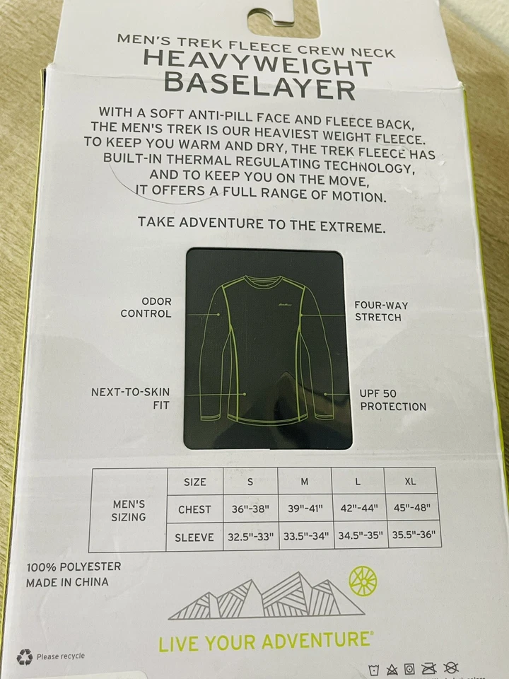 Eddie Bauer Heavyweight Base Layer Top-Odor Control Warmest Men Small: 36-38 - Image 2 of 4