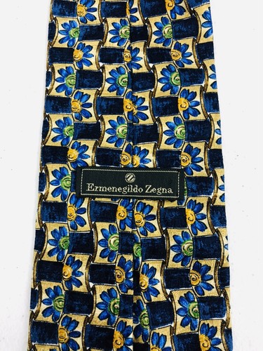 Ermenegildo Zegna Tie Disegno Esclusivo Flowers Multicolor 100% Silk Made Italy - Picture 5 of 9