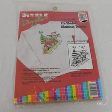 Dizzle Art Pre-Shaded Christmas Iron-On Transfer 50029 Bears Sled Shirts Linens