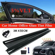 5% VLT Uncut Window Roll Tint Film 20" x 12"FT Office Car Home Glass Black 2023