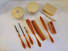 Vintage 11 Pc. Celluloid Vanity Set Mixed Set