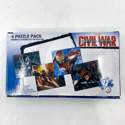 Captain America Civil War 4 Puzzle Pack 12 Pieces per Puzzle Jigsaw Puzzle Fun - Picture 8 of 8