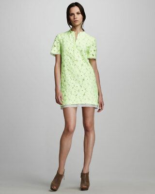 Diane Von Furstenberg Warner Honeydew Neon Lime Green Flower Lace Dress |  eBay