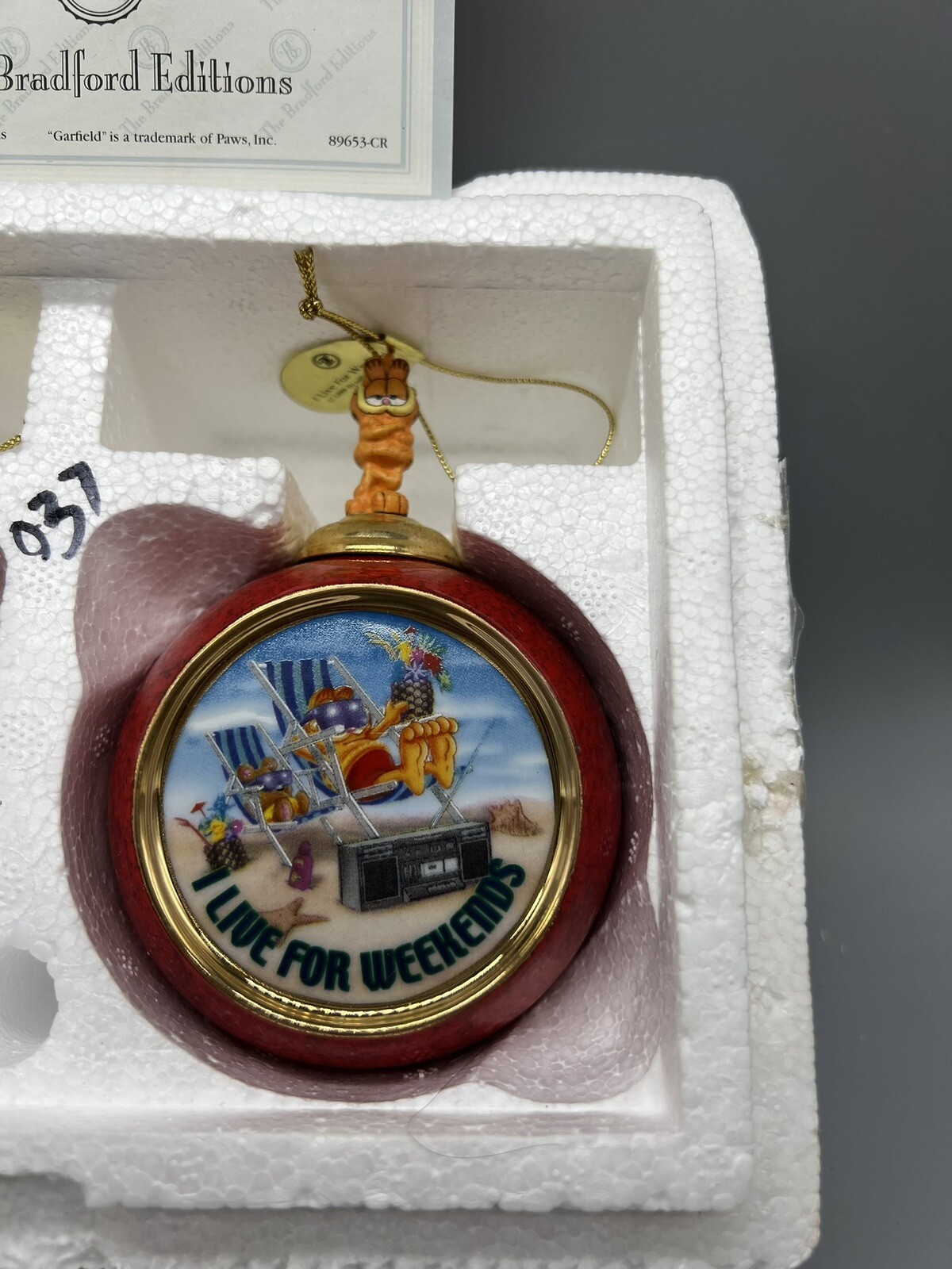 Bradford Exchange 1999 Garfield Heirloom Porcelain Ornaments 3rd Issue NEW! - Picture 4 of 6