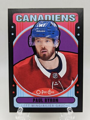  Paul Byron #'d 50/100* Black Border Parrallel Retro 2021-22 OPC #176 Canadiens