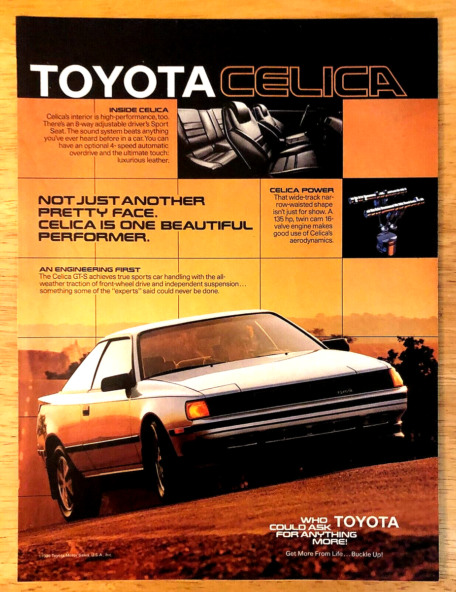 1986 TOYOTA CELICA GT-S—ORIGINAL VINTAGE MAGAZINE PRINT AD | eBay