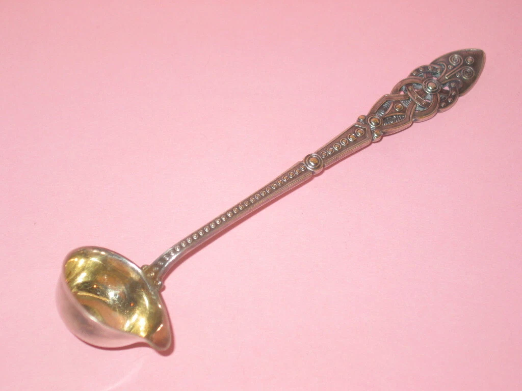 Vintage Art Deco Danish Silver Plate Sauce Ladle With Lip
