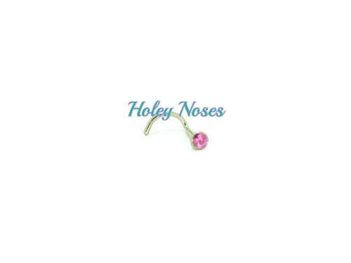18ct White Gold Pink Sapphire Nose Stud 1.9mm Nose Stud, Ring jewellery - 第 1/6 張圖片