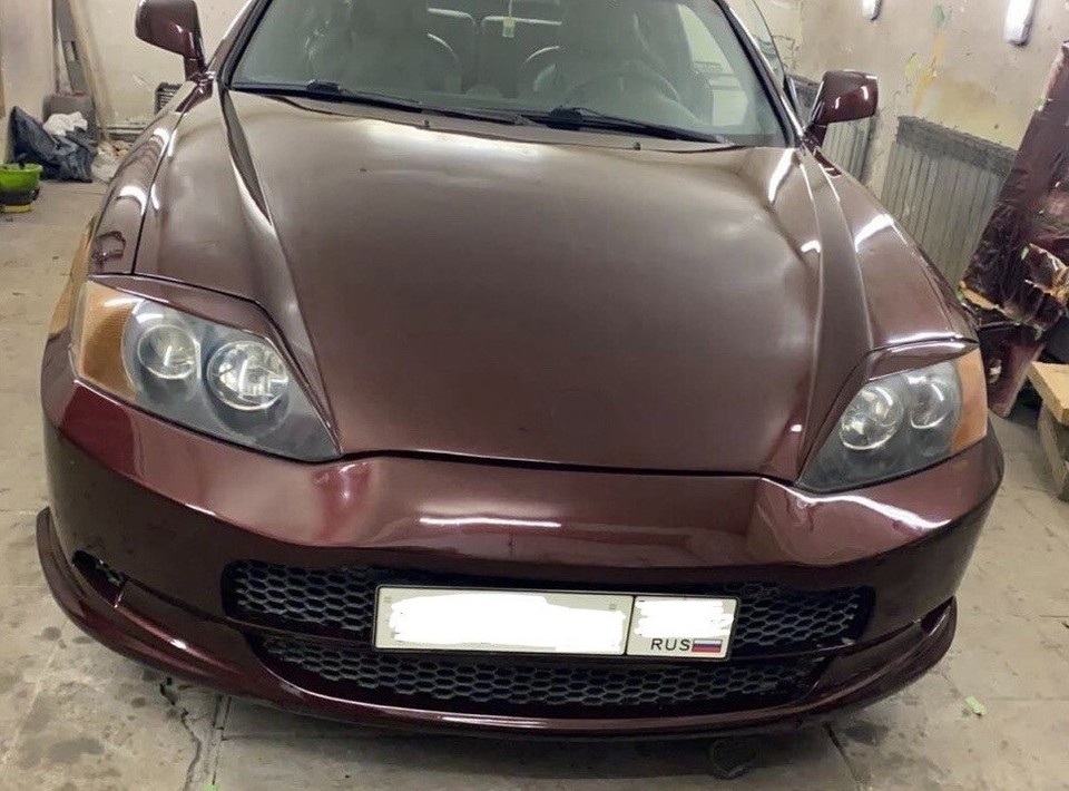 Unpainted FRP Headlight Eyelids Eyebrows for 2003-2006 Hyundai Tiburon ...