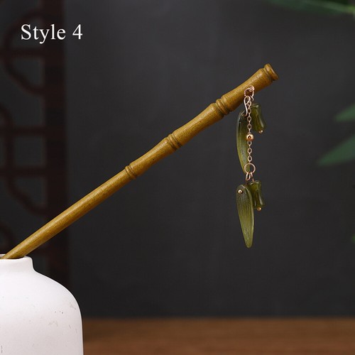 Bamboo Knot Wood Hair Forks Chinese Style Wooden HairStick DIY Vintage Elegant ~ - Picture 25 of 29
