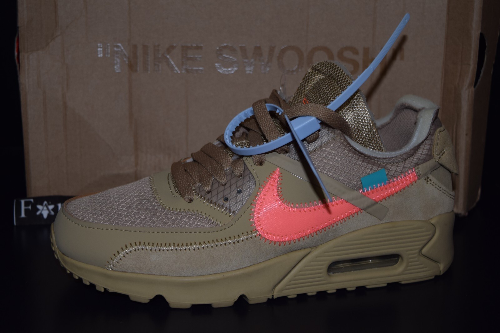 OFF WHITE X NIKE Nike X OFF WHITE Air Max 90 Desert Ore AA7293 200 Virgil Abloh RARE